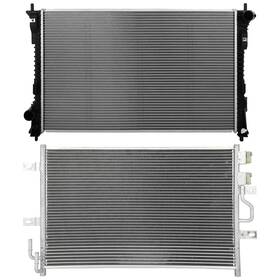 Hilamps 13527531 Ac Condenser Cooling Kit And Aluminum Radiator For 2015 2016 2017-2019 Ford Taurus