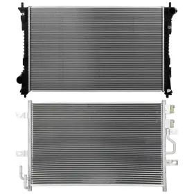 13527531 Hilamps Ac Condenser Cooling Kit And Aluminum Radiator For 2015 2016 2017-2019 Ford Taurus