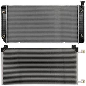 Hilamps 13527559 Ac Condenser Cooling Kit And Aluminum Radiator For 1996-1999 2000 Chevrolet K2500