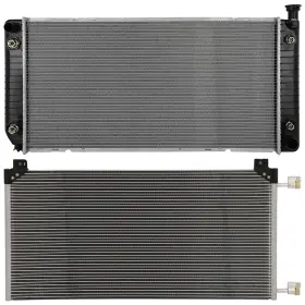 13527559 Hilamps Ac Condenser Cooling Kit And Aluminum Radiator For 1996-1999 2000 Chevrolet K2500