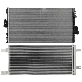 13527560 Hilamps Ac Condenser Cooling Kit And Aluminum Radiator For 2011-2016 Ford F-250 Super Duty