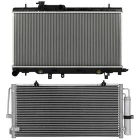 Hilamps 13527576 Ac Condenser Cooling Kit And Aluminum Radiator For 2002-2006 2007 Subaru Impreza