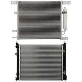 Hilamps 13527578 Ac Condenser Cooling Kit And Aluminum Radiator For 2012-2018 2019 Nissan Versa