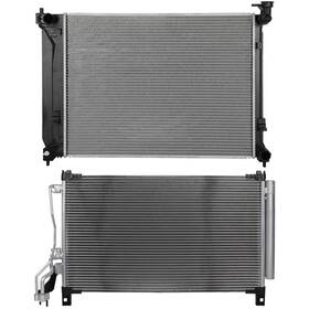 Hilamps 13527602 Ac Condenser Cooling Kit And Aluminum Radiator For 2015 2016-2018 Hyundai Sonata