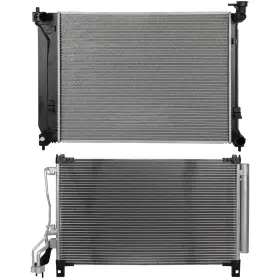 13527602 Hilamps Ac Condenser Cooling Kit And Aluminum Radiator For 2015 2016-2018 Hyundai Sonata