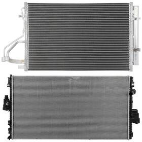 Hilamps 13527604 Ac Condenser Cooling Kit And Aluminum Radiator For 2013-2015 Hyundai Elantra Gt