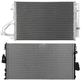 13527604 Hilamps Ac Condenser Cooling Kit And Aluminum Radiator For 2013-2015 Hyundai Elantra Gt