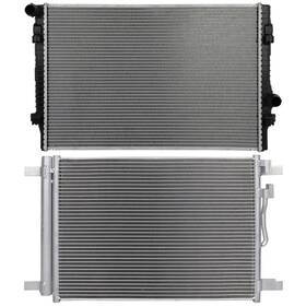 Hilamps 13527609 Ac Condenser Cooling Kit And Aluminum Radiator For 2015-2016 2018 Volkswagen Golf