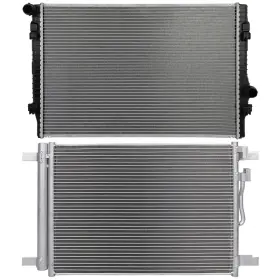 13527609 Hilamps Ac Condenser Cooling Kit And Aluminum Radiator For 2015-2016 2018 Volkswagen Golf