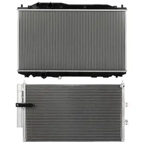 13527630 Hilamps Ac Condenser Cooling Kit And Aluminum Radiator For 2006 2007-2010 2011 Acura Csx