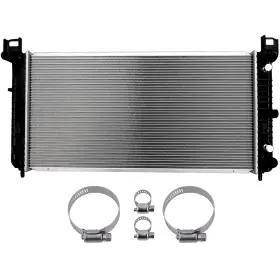 13534723 Hilamps Radiator With Universal Oil Hose Clamps Kit For 99-04 Chevrolet Silverado 2500