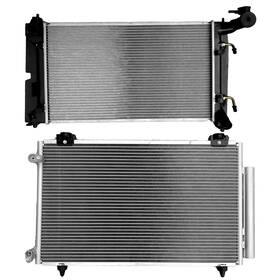 Hilamps 13536628 Ac Condenser Cooling Kit And Aluminum Radiator For Toyota Corolla 2005-2008