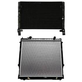 Hilamps 13536839 Ac Condenser Cooling Kit And Aluminum Radiator For 1998-2000 Toyota Tacoma 2.7l
