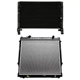 13536839 Hilamps Ac Condenser Cooling Kit And Aluminum Radiator For 1998-2000 Toyota Tacoma 2.7l