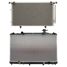 Hilamps 13537066 Ac Condenser Cooling Kit And Aluminum Radiator For 2002-2006 Toyota Camry 2.4l