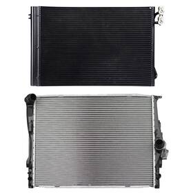 Hilamps 13537621 Ac Condenser Cooling Kit And Aluminum Radiator For 2009-2011 Bmw 128i 3.0l