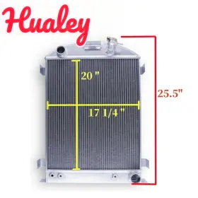 An57247 Hualey 3row 20 Inch High Aluminum Radiator Fit 32 Ford High-boy With Hot Rod Chevy Engine