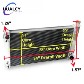 An57294-1 Hualey 2row Aluminum Radiator For 88-99 Chevy C/k Gmc Suburban 5.0 5.7 Truck Pickup