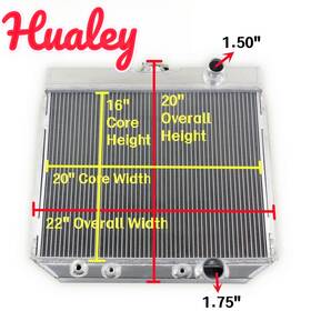 Hualey Tl29677q 3 Row Aluminum Radiator For 1967-1970 Ford Mustang/falcon/mercury V8 4.3l 4.7l