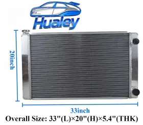 Un28dp Hualey Aluminum Racing Universal Dual Pass Overall Size 33 Inch 20 5.4 3 Row Radiator