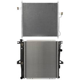 Issecondery 13684729 Aluminum Radiator And Condenser Cooling Kit For 2000-2011 Ford Ranger 4.0l