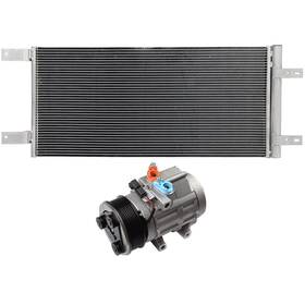 Issecondery 13722781 Ac Condenser And Compressor Cooling Kit For 2011-2016 Ford F-450 Super Duty