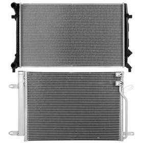 Issecondery 13726501 Radiator And Ac Condenser Cooling Kit For 2011 2012 2013 2014 Volkswagen Jetta