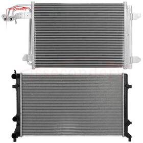 Issecondery 13727948 Radiator And Ac Condenser Cooling Kit For 2013 Volkswagen Gti Jetta