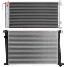 Issecondery 13907048 Aluminum Radiator And Ac Condenser Cooling Kit For 2011-2015 Mini Cooper Wagon