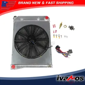 Iatv75040v Ivamos For Chevy Camino Buick Pontiac 3-row Radiator And Fan Shroud Kit Aluminum