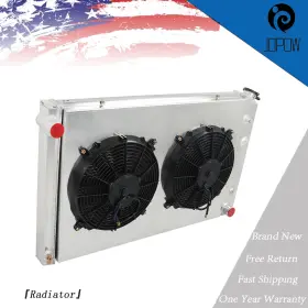Jp207753w Jopow 3 Row Radiator Shroud Fan Fit For 1981 1982-1985 1986 Gmc C2500/c3500/k3500 V8