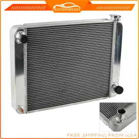 162623 Kevinpower88 2 Row Single Pass 19 Inch X26 Aluminum Radiator Drain Switch Universal For Gm Chevy