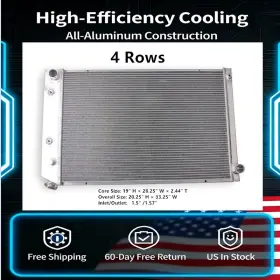 0066-y3 Luxerad Aluminum Radiator For 73-93 Chevy Gmc C10 C20 K10 K20 R1500 V2500 Suburban Blaze