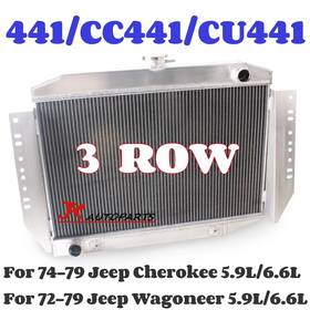 Luxerad 561367474274 3-row Radiator For 72-88 Jeep Cherokee/grand Wagoneer J-series J10 J20 5.9l 6.6l