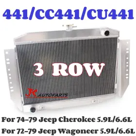 Luxerad 561367474274 3-row Radiator For 72-88 Jeep Cherokee/grand Wagoneer J-series J10 J20 5.9l 6.6l