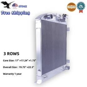 Luxerad Bc009a 3rows Full Aluminum Radiator For 1932 Ford Chopped Hot Rod With Chevy 350 V8 Engine