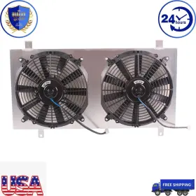 12ftftfans Luxerad Dfz001-ry For 2002-2007 04 Subaru Impreza Wrx Sti Gd/gg Radiator Aluminum Shroud&12ftftfans