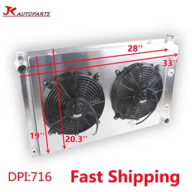 Jkssrad0066 Luxerad 3-row Radiator Shroud Fan Aluminum For 73-1989 Gmc C/k C15 C25 C1500 C2500 K3500