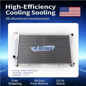 Mc390 Luxerad 4 Row Radiator For 72-79 Ford Thunderbird Lincoln Continental Mercury Cougar