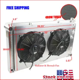 Cc161fs Luxerad Radiator 4 Rows For 1968-1973 Chevy Chevelle 1968-77 El Camino Gmc Aluminum Radiator&fan