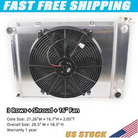 Luxerad Ssrad0125 3row Radiator&fan For 1967 1968 1969 Chevy Camaro Pontiac Firebird 21 Inch Core New