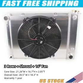 Ssrad0125 Luxerad 3row Radiator&fan For 1967 1968 1969 Chevy Camaro Pontiac Firebird 21 Inch Core New