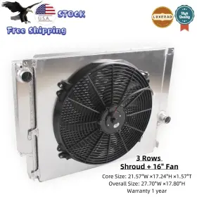 Ssrad0134 Luxerad 2row Radiator Shroud Fan For 1992-99 Bmw E36 M3 325td 320 323 325 328i &aluminum