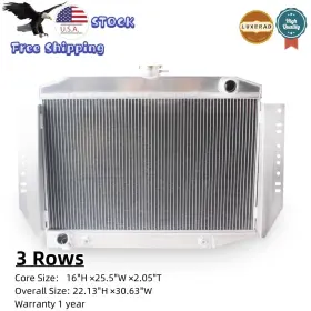Ssrad0151-c Luxerad For Jeep Cherokee Wagoneer J-series 1972-1979 And 3row 16 Inch 26 Aluminum Radiator