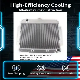 Wh1919 Luxerad For 1972-1986 Jeep Cj5 Cj7 Scrambler 3 Row Aluminum Radiator Gm V8 Mt At Cooling