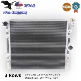 Wn2957c Luxerad 3row/core 22 Inch W 20 H Aluminum Radiator For 2007-2018 Jeep Wrangler Jk 3.6/3.8l V6