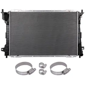 12665475 Luxfineparts Cu2157 Radiator With Universal Oil Hose Clamps Kit For 98-02 Ford Crown Victoria
