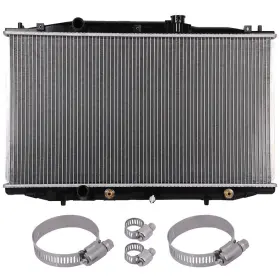 12674042 Luxfineparts 2599 Radiator With Universal Oil Hose Clamps Kit For Honda Accord 2003-2007