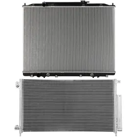 12686949 Luxfineparts Radiator And Ac Condenser Cooling Kit For Honda Accord 2005 2006 2007 2.4l