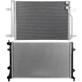 12701178 Luxfineparts Radiator And Ac Condenser Cooling Kit For 12-18 Volkswagen Beetle 11-18 Jetta